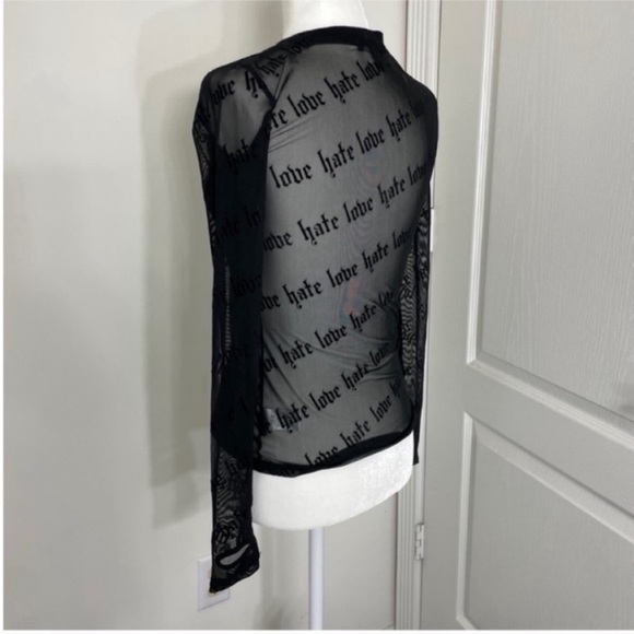 Current Mood Love Hate Mesh Top - Picture 3 of 6